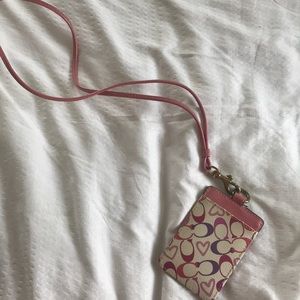 Coach ID holder and lanyard